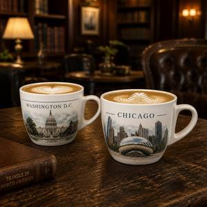 Taza de Café de Cerámica con Diseño del Horizonte de Nueva York y <span class=keywords><strong>San</strong></span> <span class=keywords><strong>Francisco</strong></span>, Recuerdo de EE. UU., Taza de Té de Porcelana, Regalo de Viaje, Decoración para Oficina y Hogar - Product Image 2