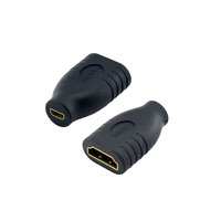 Adaptor HDMI Mini mikro HDMI Pria Wanita, konektor sudut kanan 90 270 derajat HDMI 1 ke 2 Adaptor