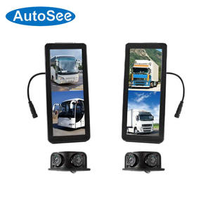 Caméra de recul latérale pour bus, camion, <span class=keywords><strong>camping</strong></span>-<span class=keywords><strong>car</strong></span>, double objectif, <span class=keywords><strong>rétroviseur</strong></span> électronique gauche/droite, vue de l'angle mort arrière, moniteur 10,36 pouces - Product Image 1