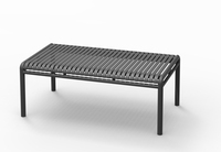 Table basse moderne en plastique imperméable non pliable T-030A, pour usage extérieur, design innovant, blanc, 39*21.5, garantie de 2 ans