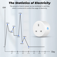 Tuya Smart WIFI Plug Support Power Monitor 20A UK Socket Smart Timer Plug Commande vocale avec Alexa Google Home