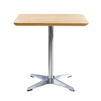 Table carrée en contreplaqué de bouleau et acier inoxydable pour café, glacier et mobilier de gastronomie - Vente en gros usine
