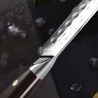 Couteau Santoku en acier au carbone à lame damas VG10 professionnel de haute qualité avec manche ergonomique en bois d'olivier pour une utilisation en cuisine