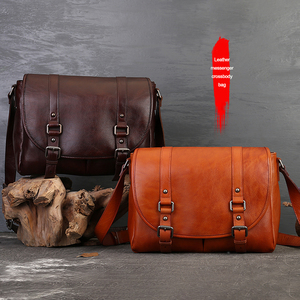 Vintage Style Messenger Bag Große Kapazität Echtes Leder Tote Cross body Schulter Laptop Retro Büroarbeit tasche für Frauen - Product Image 5