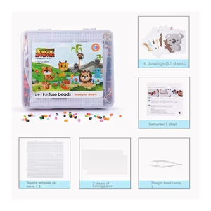 ลูกปัดฮามะรักษ์โลก DIY ตัวต่อรูปสัตว์ ขนาด 5 มม. ลูกปัดเพอร์เลอร์สำหรับงานฝีมือสร้างสรรค์สำหรับเด็ก ทำจากวัสดุอีวีเอ - Product Image 3