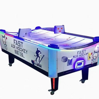 Table de hockey sur air incurvée rapide à monnayeur pour 2 joueurs avec lumières LED et tableau de scores électronique - Jeu d'arcade commercial en gros