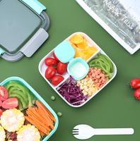 Boîte à lunch pour micro-ondes avec compartiments, grande capacité, adaptée aux étudiants, fermeture à pression sur quatre côtés, écologique, en PP