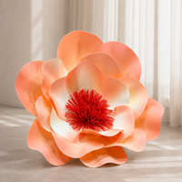 Fleur artificielle géante en papier, tête de coquelicot lumineuse à LED orange, pour décoration d'événements de mariage, présentation florale commerciale