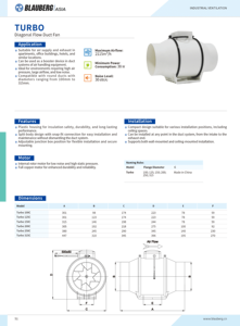 Quạt thông gió, hút gió trục hướng tâm BLAUBERG Turbo Turbo 125C 4/5/6/8/10/12 inch 230V siêu yên tĩnh dùng cho nhà kính - Product Image 5