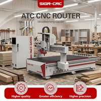 Routeur CNC robuste SIGN avec changeur d'outils automatique modèle A4-1530-L8-Pro ATC pour le traitement des portes en bois massif