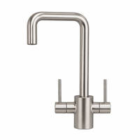 Robinet d'évier rotatif à double poignée en acier inoxydable Inox 304 ZY-K107L, bec pivotant en forme de cygne, robinet à eau chaude et froide à double poignée