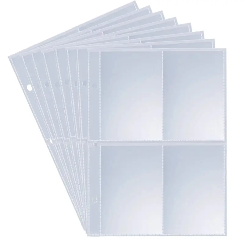 4 9Pockets Card Storage Album Pages Photocard Sleeves Protector Baseball Sleeves Binder Sheets