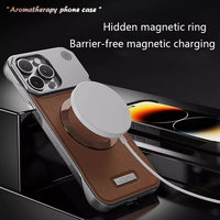 Coque magnétique anti-chute en cuir sans cadre en métal pour iPhone 17 Pro et Apple 16 Pro, la plus vendue, avec fonction aromathérapie