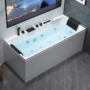 <span class=keywords><strong>Vasca</strong></span> da Bagno Riscaldata Freestanding in Acrilico per Adulti, Design Moderno Rettangolare 1.4-1.7m, con Massaggio e Temperatura Costante - Product Image 5