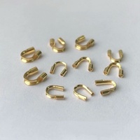 Fermoirs en forme de fer à cheval de qualité supérieure de 4,5 mm, fermoirs en forme de U, en laiton plaqué or 14 carats, protecteur de fil pour la fabrication de bijoux, accessoires de bijouterie