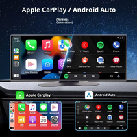 Écran CarPlay portable de 11,26 pouces, Android Auto sans fil, caméra de tableau de bord 4K à double objectif, autoradio avec caméra de recul, navigation GPS