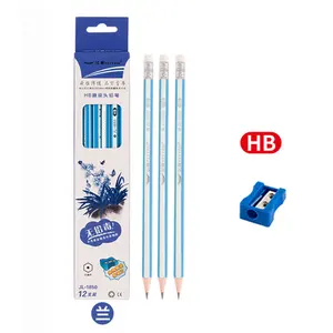 Feiyan Students Back To School Writing Pencil Standard HB Pencil Sets Rubber-tipped Pencil