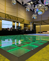 Plancher de danse LED portable 3D Homei, piste de danse, éclairage de scène de mariage, tuiles de danse magnétiques à effet infini
