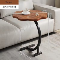 Table basse moderne réglable en hauteur, design simple, portable, avec plateau en bois et structure en acier, petite table d'appoint pour salon