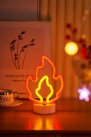 Lampe de table néon LED, étoile, lune, nuage, éclair, flamme, fonctionne avec USB ou piles, veilleuse néon pour la chambre des enfants, décoration de fête