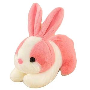 Toptan 25cm Kawaii gerçekçi kabarık tavşan peluş oyuncak PP pamuk dolum özel yumuşak yastıklar örgü astar yorgan tatil hediye - Product Image 1
