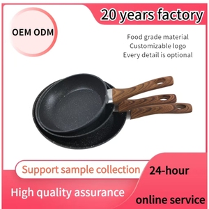 Sartenes Panci antiadherentes de piedra médica de alta calidad, utensilios de cocina, sartén de aluminio de 20cm con mango de madera - Product Image 6