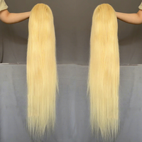 Peluca de Cabello Humano Brasileño Virgen Indio de 40 Pulgadas, Sin Pegamento, con Frente de Encaje, Rubia 613, Peluca de Cabello Humano con Frente de Encaje Completo HD 13x6, Proveedor de Pelucas