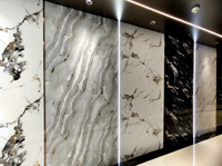 Panneau mural en PVC de luxe moderne, résistant à l'humidité, placage de bois au charbon de bambou, décoratif, inspiré du marbre