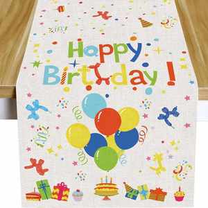 Polyester Table <b>Runner</b> Reusable <b>Washable</b> Fabric for Birthday Party Home Dining Room Tea Coffee Table Decor - Product Image 5