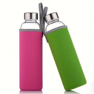 Bouteille d'eau en verre transparente réutilisable de 5 oz/10 oz/16 oz/18 oz avec couvercle en acier inoxydable pour boire du jus et des boissons - Product Image 3