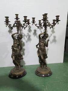 Candelabro <span class=keywords><strong>de</strong></span> Bronce Antiguo Francés con Figura <span class=keywords><strong>de</strong></span> Musa, <span class=keywords><strong>5</strong></span> Brazos, para Decoración del Hogar y Actividades Religiosas (1 Pieza) - Product Image 6