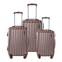 Ensemble de valises de voyage modernes ABS Spinner, couleur unifiée corps et accessoires, trolley rétractable, serrure TSA, roues silencieuses