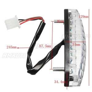 Feu arrière de freinage LED rouge pour moto, quad, kart, TaoTao, Sunl, moto chinoise 50, 70, 110, 125cc - Product Image 2
