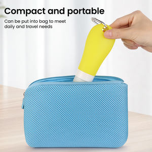 TSA 기내 반입 승인 실리콘 공병 휴대용 손 소독제 병 홀더 키체인 샤워젤 샴푸 용기 (구멍 포함) - Product Image 6