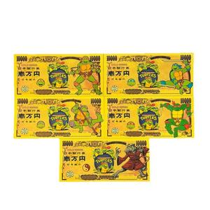 Moneda Conmemorativa de Personajes de Anime Japonés, <span class=keywords><strong>Tortugas</strong></span> <span class=keywords><strong>Ninja</strong></span>, con Hoja de Oro, para Juego de Billetes, Regalo Coleccionable, Gran Venta - Product Image 1
