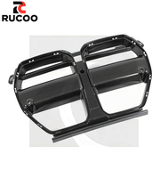 Grille de radiateur en fibre de carbone sèche style V pour BMW G80 G81 M3 G82 G83 M4, garniture de cadre, pièces automobiles, kits carrosserie, amélioration aérodynamique avant