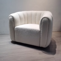 Canapé pivotant individuel en tissu bouclé, design nordique italien moderne, pour salon et hôtel, collection de canapés pivotants en velours