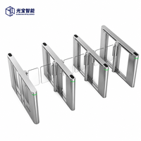 Barrière optique de sécurité Slim Bridge avec lecteur RFID intégré, conception creuse, pour contrôle d'accès et passage piétons dans les entrées à fort trafic