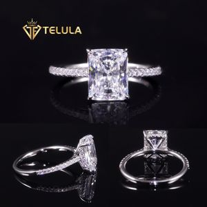 Anello di Fidanzamento da Donna Stile Eternity in Argento 925 Ovale con Moissanite da 3 Carati - Product Image 2