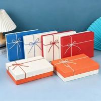 Boîtes cadeaux bicolores avec nœud en coton, boîte d'emballage séparée avec couvercle et base multicolores pour bijoux, cosmétiques, cadeaux de mariage