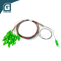 Gcabling FTTH Micro-tube Telecommunications G657A 0.9mm 1x16 Mini Fibra Plc SC APC SM Fiber Optic Plc Splitter
