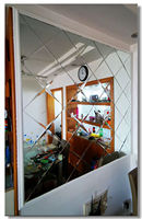 BETTER Cristal Verre Mosaïque Carreau Biseauté Adhésif Verre Miroir Miroir Stickers Muraux Géométrique Art Décor Diamant Forme