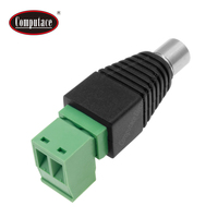 Adaptateur de borne de connexion femelle DC 2,1 mm de haute qualité avec verrouillage par vis, prise femelle DC sans soudure à 2 broches, contact en laiton 5A