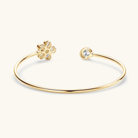 Parures de bijoux fantaisie sans nickel en argent 925 avec moissanite 5mm, 3mm et 2.5mm, bracelets et joncs fleuris tendance pour femmes