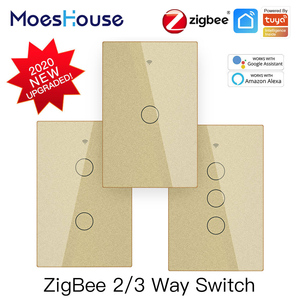 MOES Zigbee <span class=keywords><strong>z-wave</strong></span> קיר מגע חכם אור מתג חכם חיים/Tuya 1/2/3/4 כנופיה 2/3 דרך, interruptor - Product Image 4