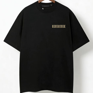 T-shirt da uomo Fear di alta qualità in cotone pesante, stile hip hop casual, a maniche corte, vestibilità ampia, girocollo. - Product Image 2