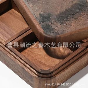 Caja de madera de estilo chino para frutas secas, caja de almacenamiento transfronteriza, plato de frutas para el hogar, caja de almacenamiento de aperitivos, caja de madera para frutos secos - Product Image 3