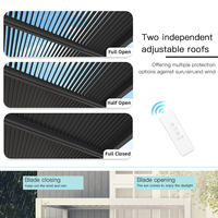 AuVersatile Pergola Bioclimatique pour Patio, Trois Modes d'Utilisation (Application/Télécommande/Manuel), Angles des Lames Personnalisables, Design Moderne Noir pour Balcon