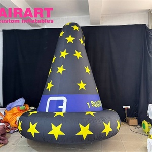 Festival <span class=keywords><strong>de</strong></span> Halloween decoración inflable sombrero <span class=keywords><strong>de</strong></span> mago modelo, patrón <span class=keywords><strong>de</strong></span> impresión inflable gran sombrero <span class=keywords><strong>de</strong></span> bruja globo - Product Image 3