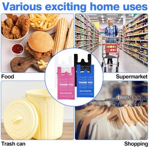 Thank You Biodegradable Plastic Bags Handles Bulk T-shirt Grocery <b>Shopping</b> Bags Colorful Customizable <b>Small</b> Business Retail - Product Image 4